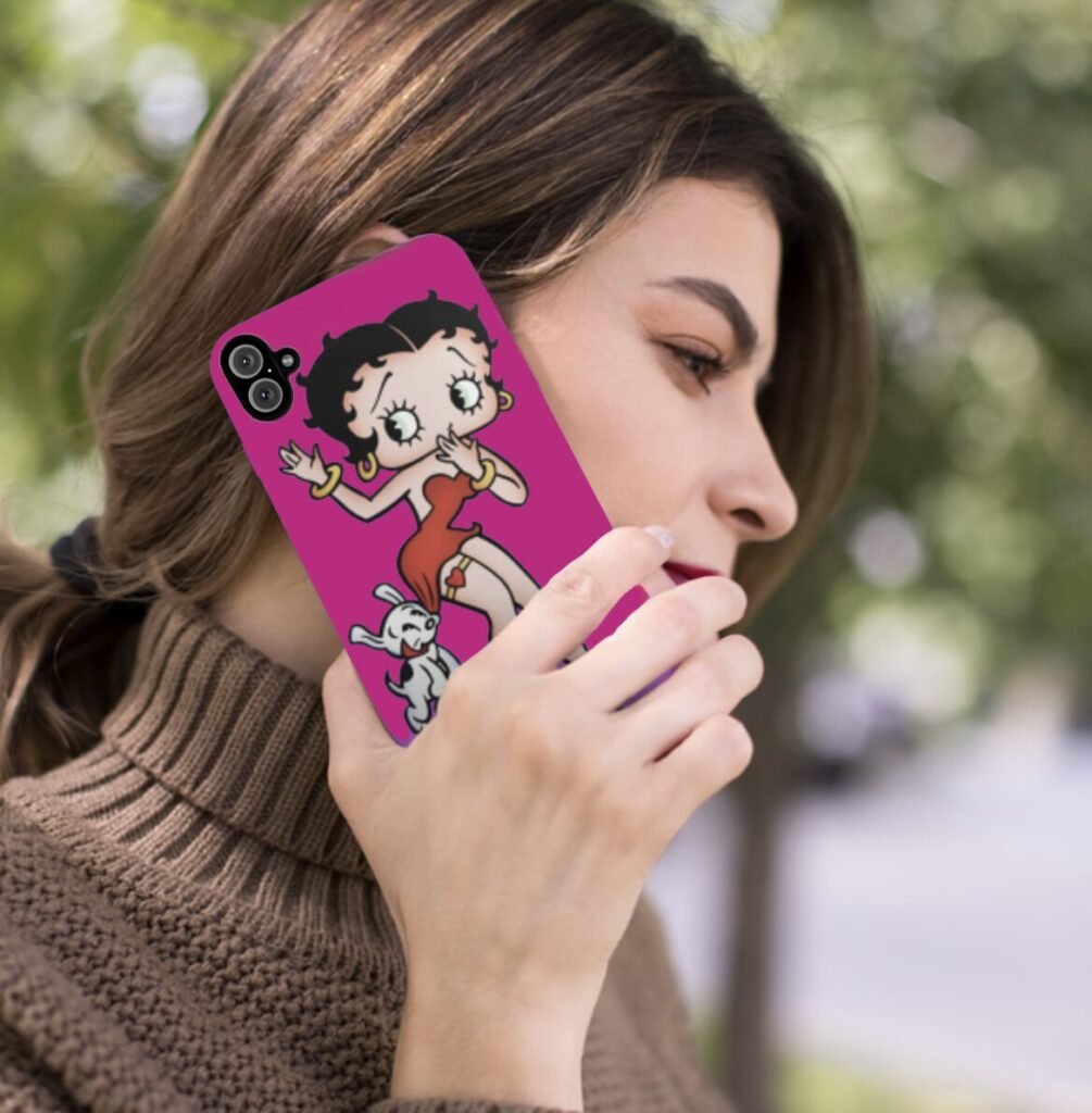 Vintage flapper cartoon character retro graphic phone case