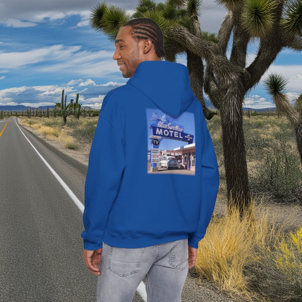 Route 66 Blue Swallow Motel Hoodie in Tucumcari, NM