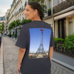Paris Texas Eiffel Tower with cowboy hat back print t-shirt