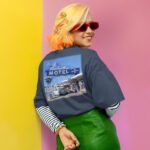 Route 66 Blue Swallow Motel back tee in Tucumcari, NM