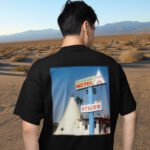 Wigwam motel teepee in San Bernadino, CA back print tee