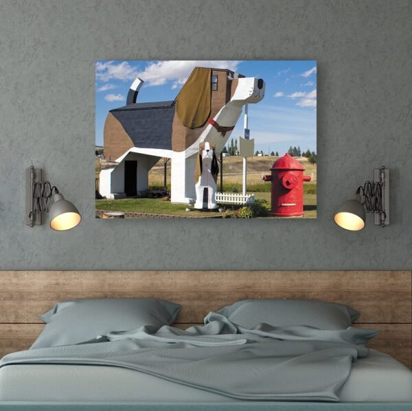 Dog Bark Park Cottonwood Idaho Sleep inside a giant beagle canvas wall art