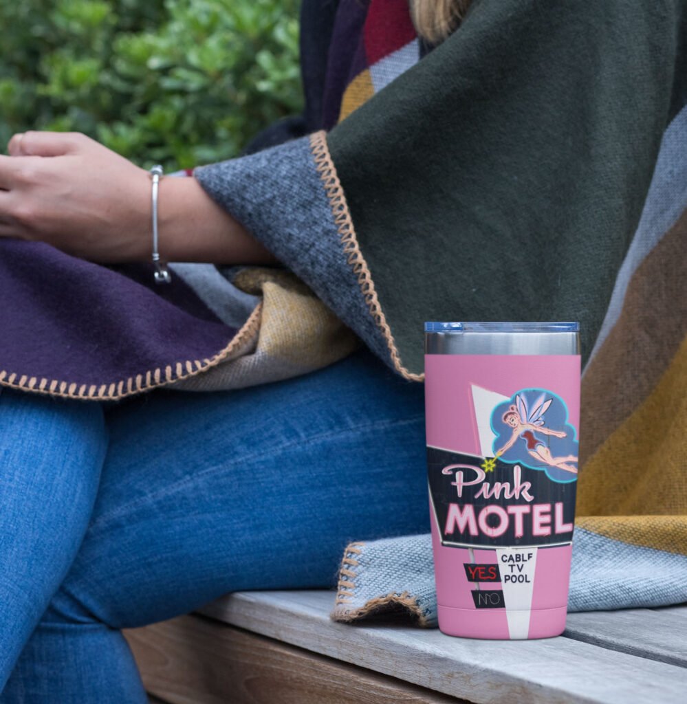 Pink Motel tumbler, Cherokee North Carolina