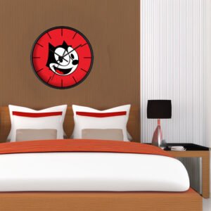 Smiling Cartoon Cat Wall Clock