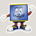 Retro meat mascot roadside magnet