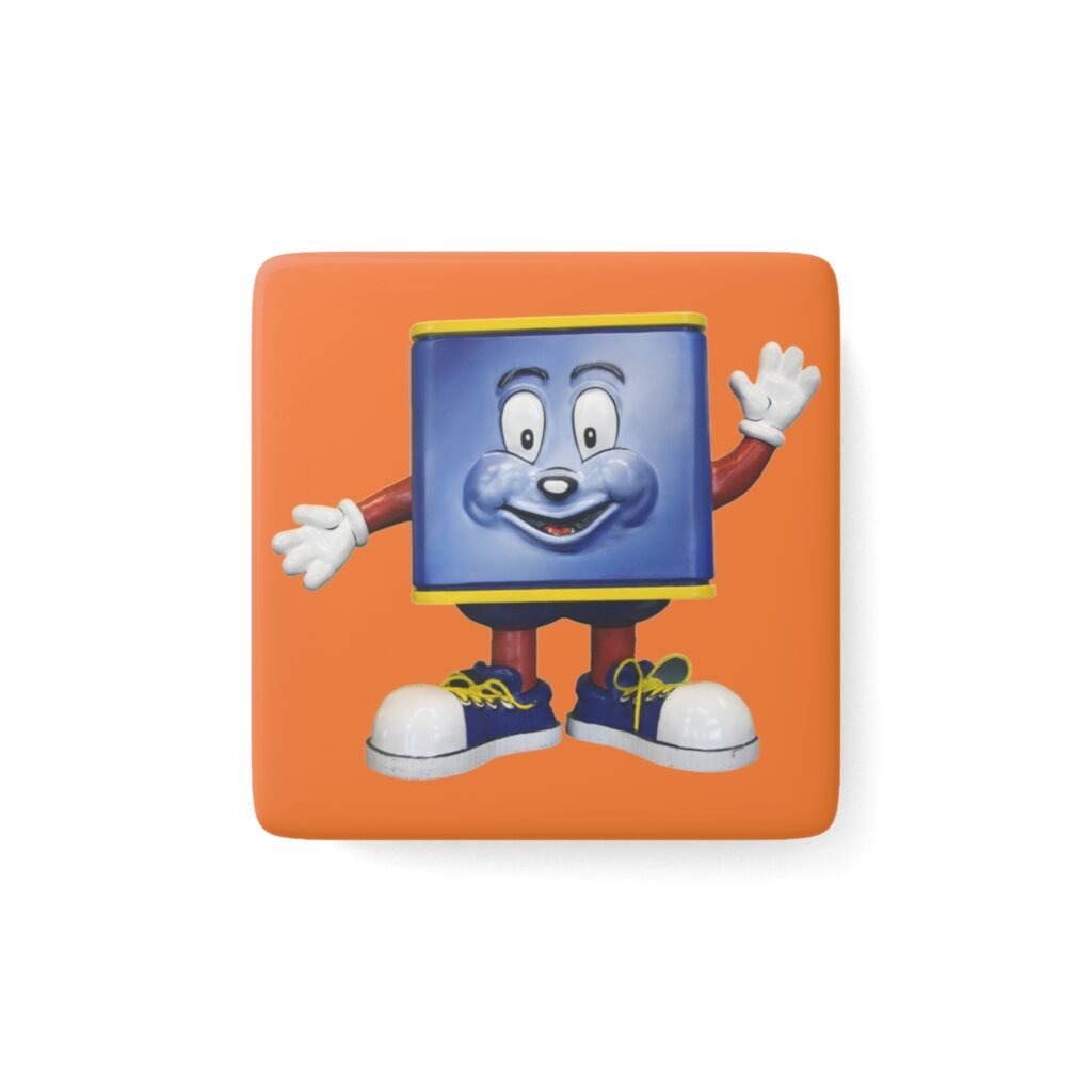 Retro meat mascot roadside magnet