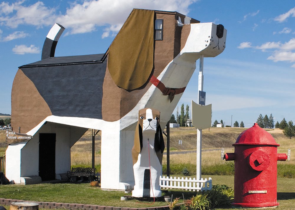 Dog Bark Park Cottonwood Idaho Sleep inside a giant beagle